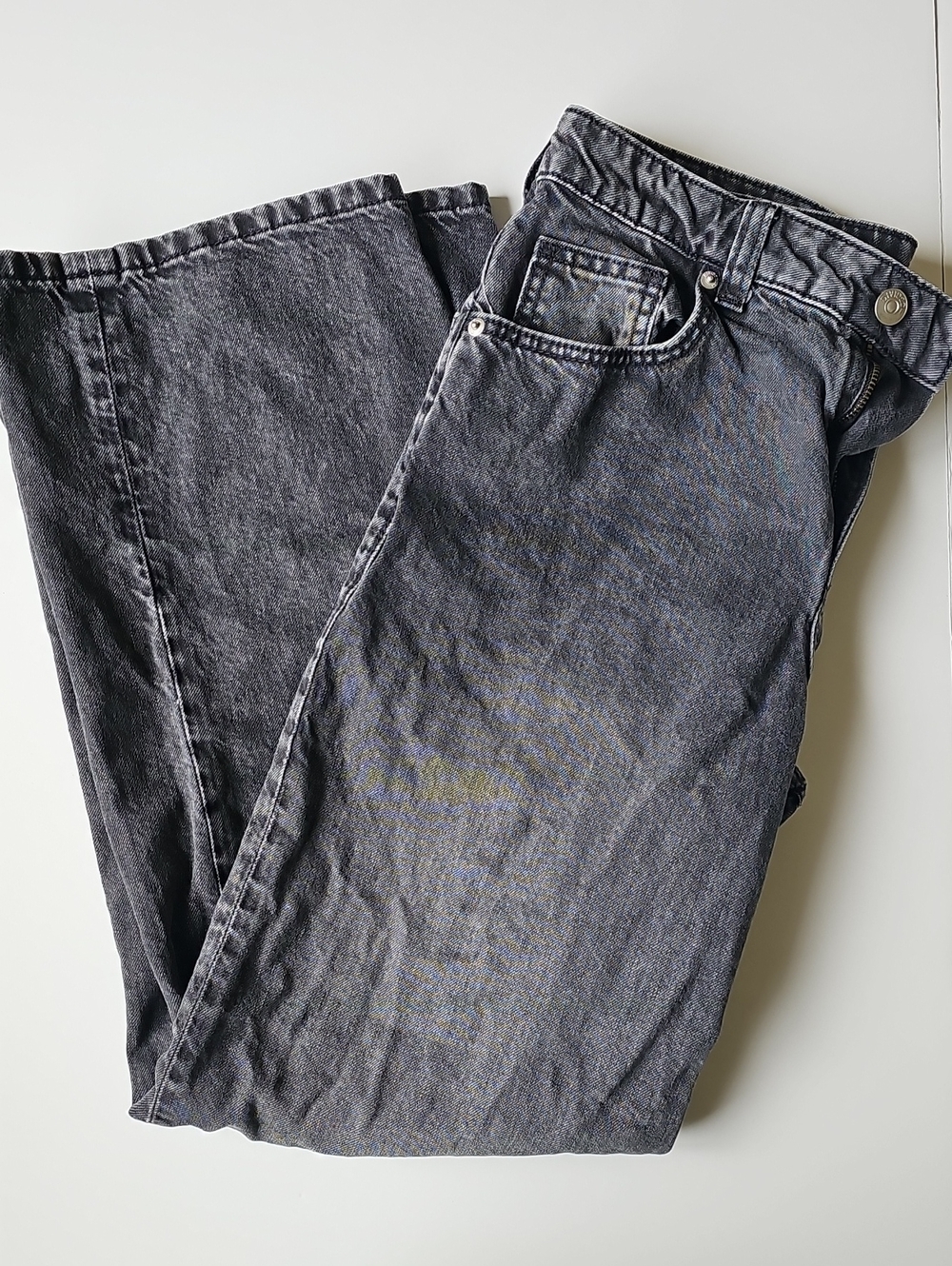 Womens Charcoal Gray Straight Jeans